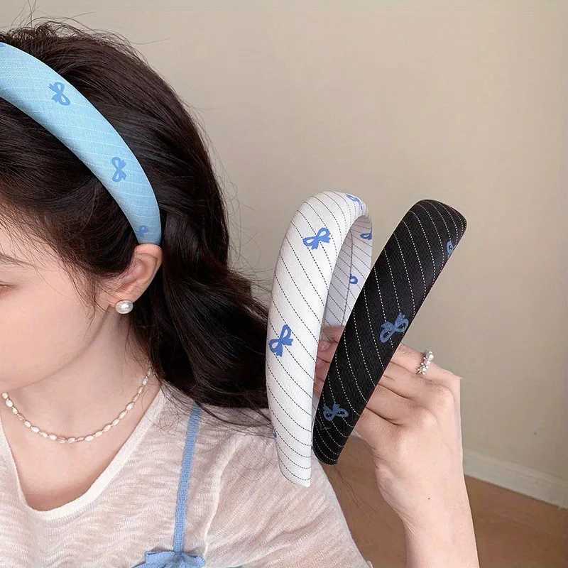 20cm Striped Bow Headband Womens New Fresh Hair Band Fashionable Hair Accessories H260319