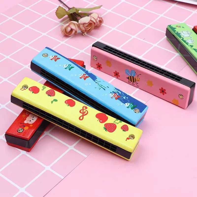 2PCS Wooden Harmonica 16 Holes Musical Instruments For Beginners Kids Montessori Early Childhood Education Toys Party Favors Y260319