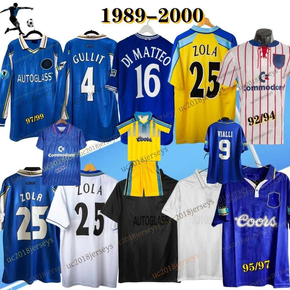 CheJerseys 1988-2000 Zola retro soccer jerseys GULLIT VIALLI DESAILLY TERRY ROBBEN 88 90 92 93 94 95 96 97 98 99 00 England classic vintage football shirt Long sleeves