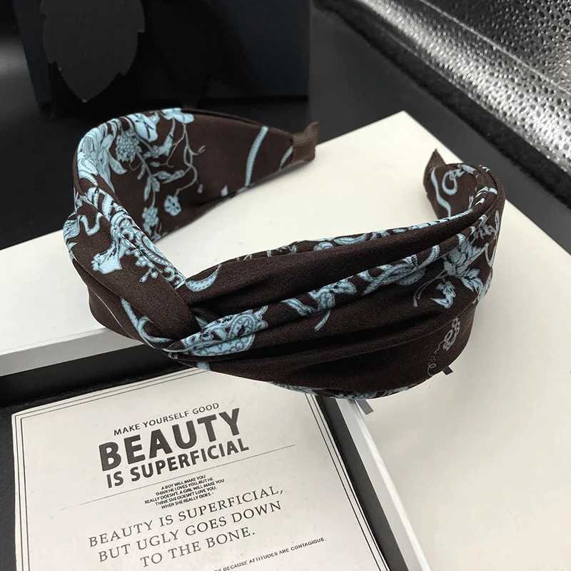 European and American style fashionable printed hair clip adult versatile wide edge compression hair wash headband H260319