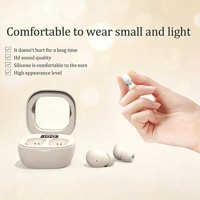 SK19 - Mini Invisible Bluetooth Headphones TWS Wireless Headphones In-ear Stereo Noise-Canceling Headphones Long Battery Life D260319