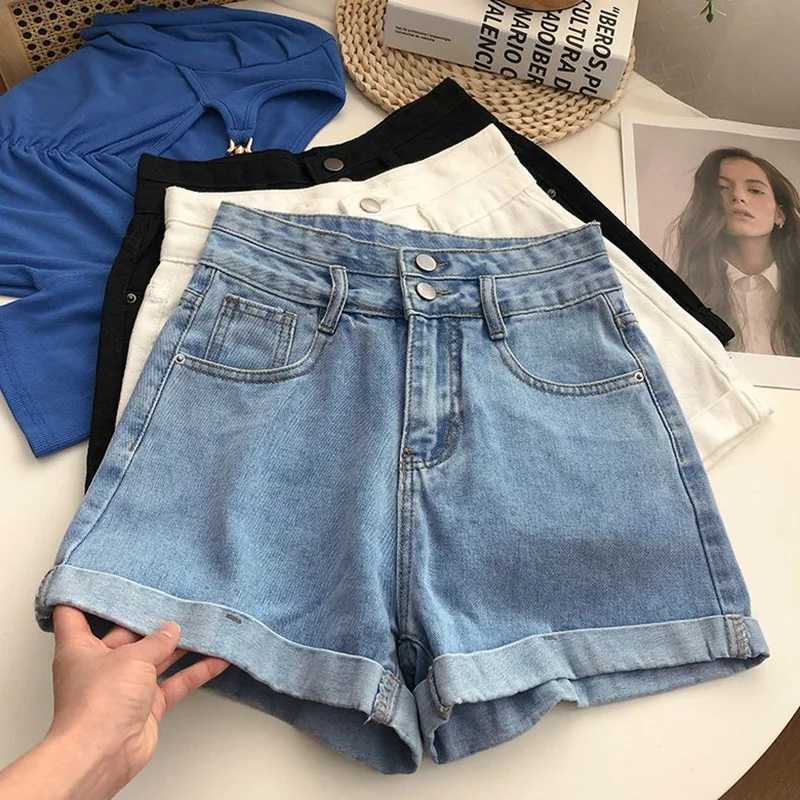 Summer Hot Sale Female Double Button Jeans Lady High Waist Thin Short Pants Girls Classic Korean Fashion Denim Shorts M260319