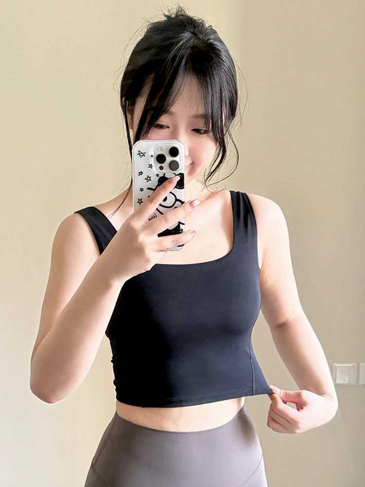 Women Sport Vest Charming Square Collar Fixation Cups Activewear Crop Top Fitness Running Yoga Bras Z20260319