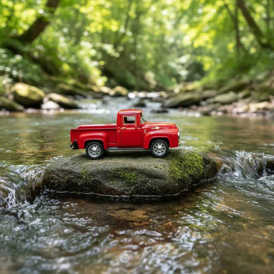 Red Metal Truck Model Vintage Alloy Mini Pull-Back Diecast Car Collection Decor Boys Childrens New Year Christmas Toy Gift Y260319