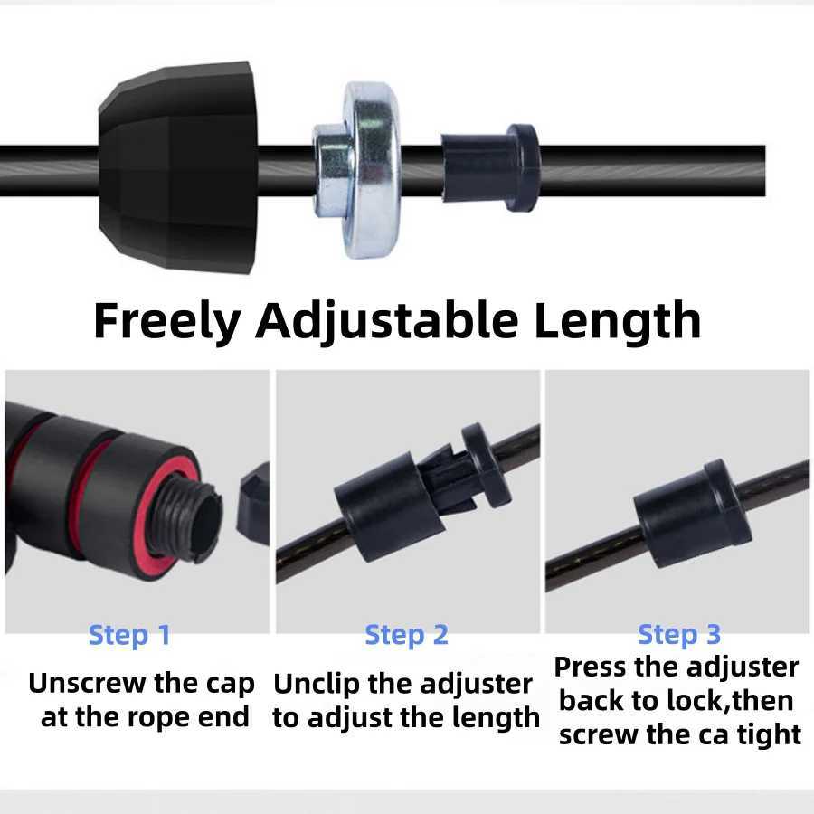 1Pc Black PVC Jump Rope Patented Design Bearing Steel Wire Skipping Rope with Breathable Handle for Fitness Exercise M260319