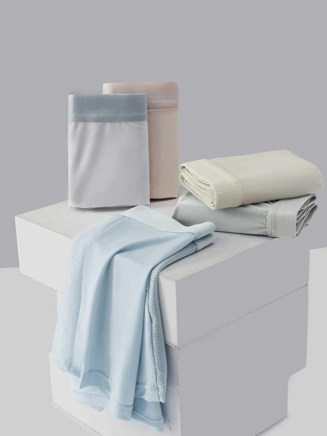 5 PCS Light-colored Mens Straight Pants - Soft and Non-Stuffy Made of Ice Silk Simple and Suitable for Daily Use D260319