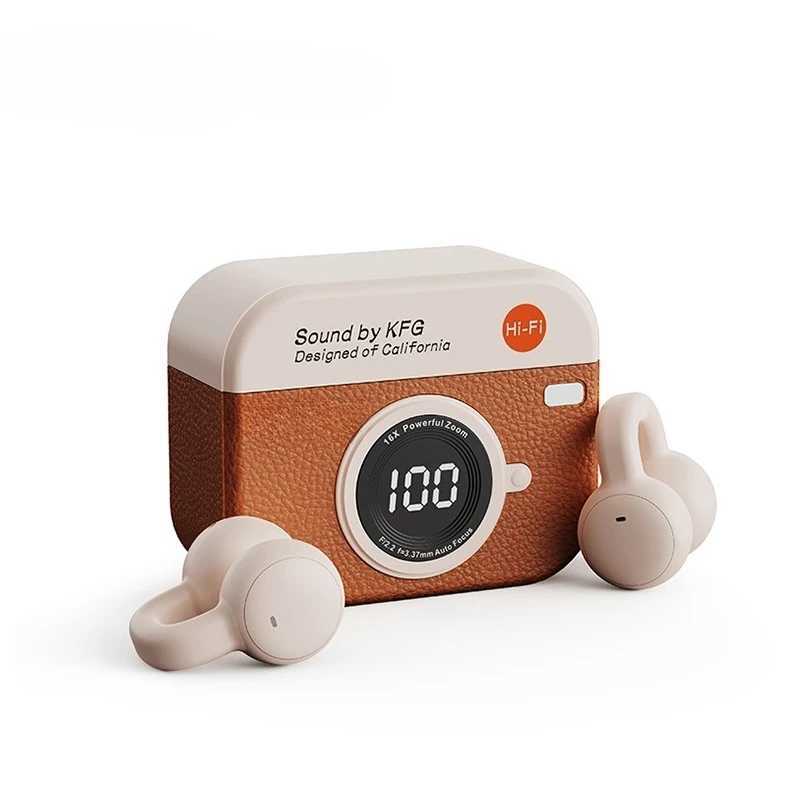 Wireless Bluetooth Earphones Noise Canceling Clip Ear Headphones Music Sports Gaming Headset Earplug With Mic Portable Audio D260319