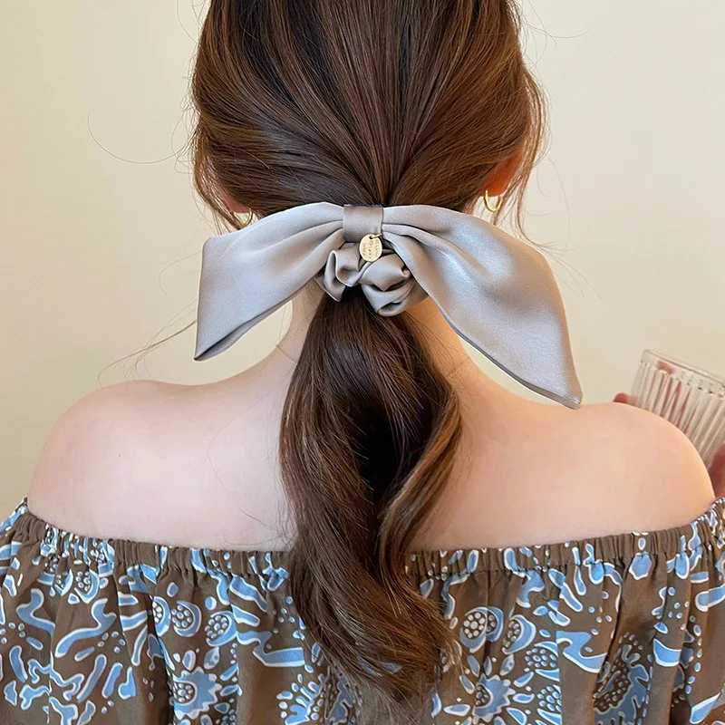1pc Fashion Advanced Sense Solid Color Bow Hair Band For Women Girls Sweet Versatile Ribbon Bow Hair Rope Hair Accessories Gifts H260319