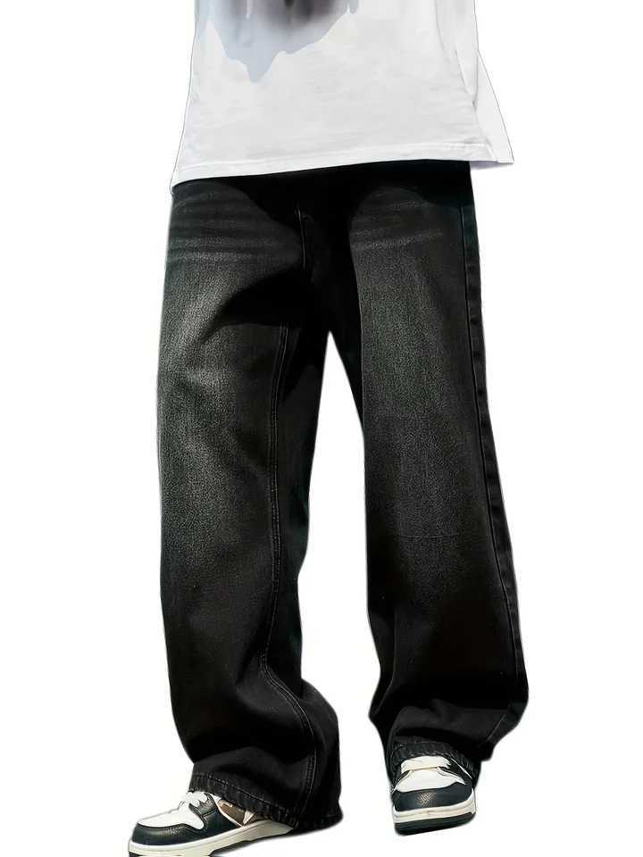 MenS Skinny Fit Wide Leg Jeans MenS Stylish Comfy Denim Pants Versatile For Four Seasons M260319
