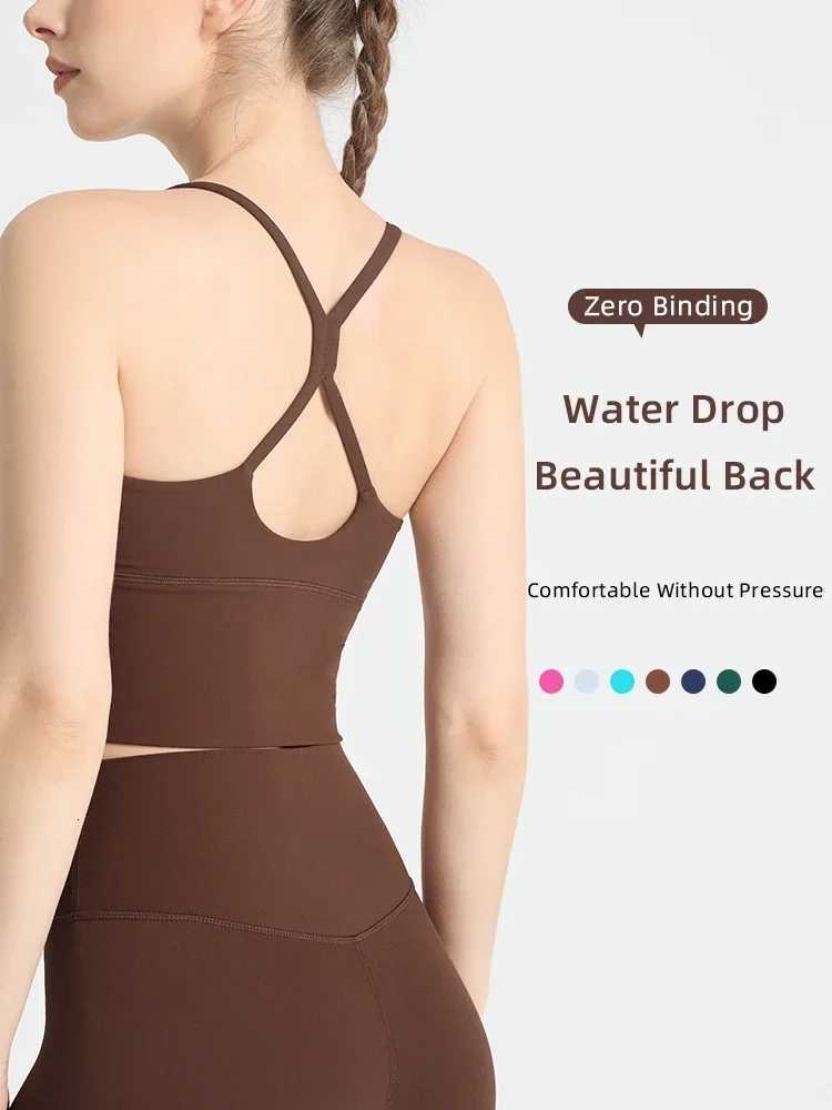 Solid Color Womens Sports Bra Sexy Cross Strap Beautiful Back Sports Top Outdoor Jogging Pilates Breathable Yoga Clothing Z20260319