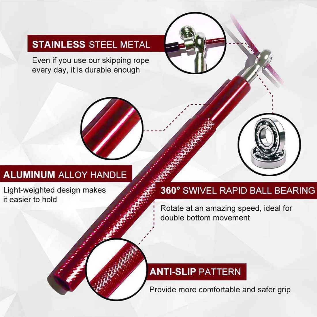 Speed Jump Rope Fitness Skipping Rope Steel Cordless Ball Bearing Workout for Boxing MMA Martial Arts Gym Equipment for Home M260319