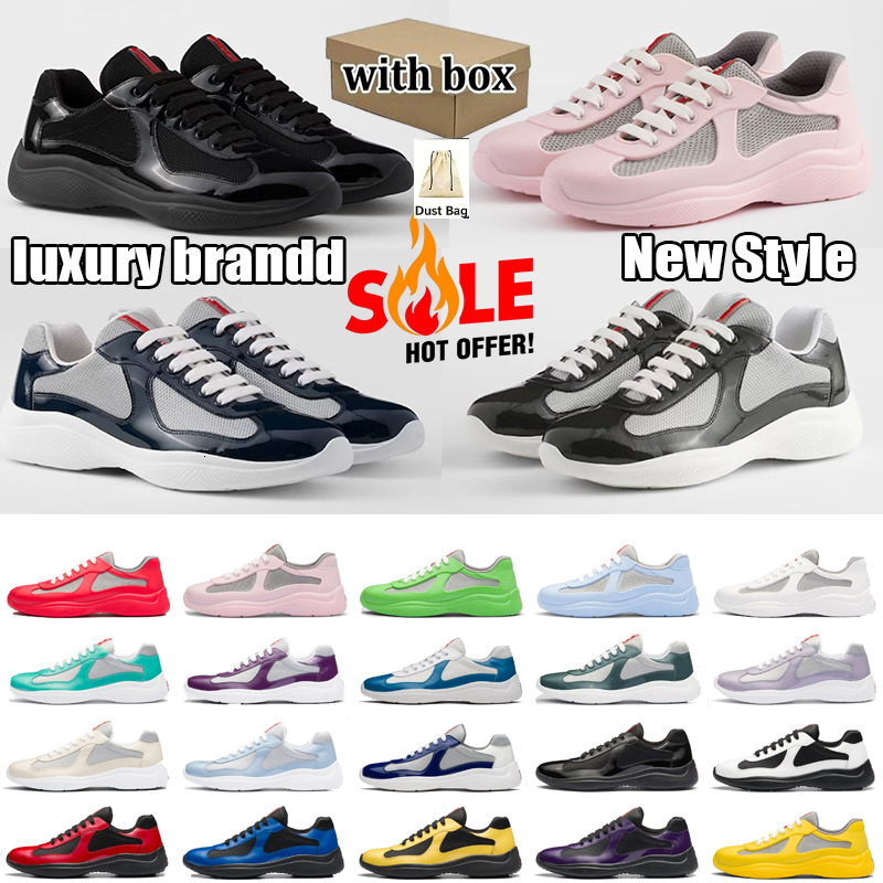Designer Shoes chaussure Americas Cup Luna Rossa Luxury Sneakers Mens Trainers Womens Casual Shoes Patent Leather nylon Mesh outdoor Shoes sneaker A63Y