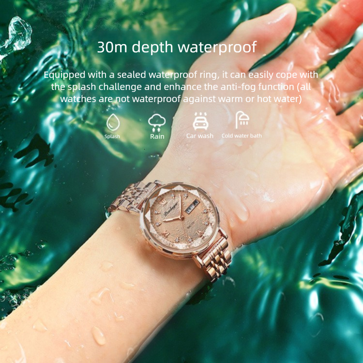 Swiss Brand Waterproof Ladies' Watch New Ultra-thin Dual-calendar Ladies' Watch Designer Watch Luxury Graceful Elegant Fashionable