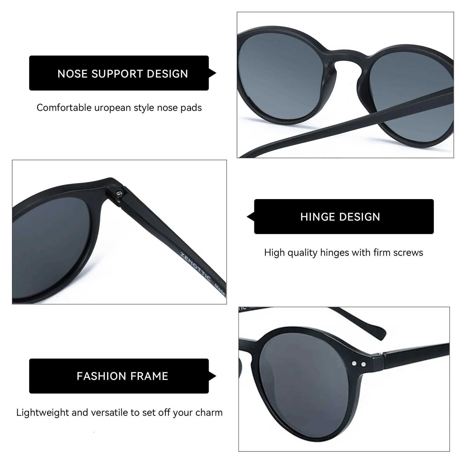 ZENOTTIC S Size Retro Circular Polarized Sunglasses 2026 2025 Men Women Vintage Small Round Sun Glasses UV400 Goggles Shades H260319 - view 6