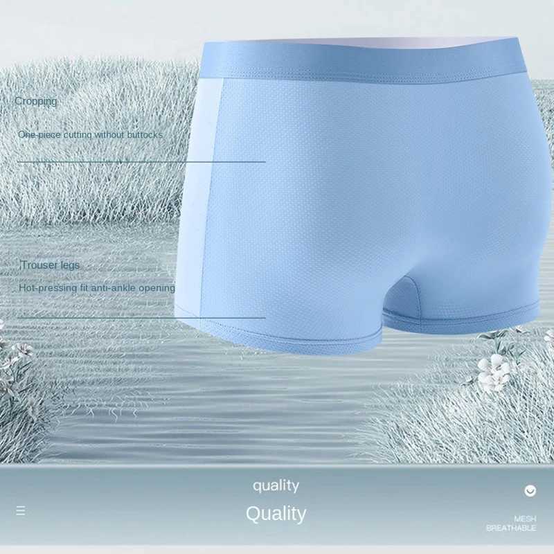 Men Boxers Mens Underwear 3A Antibacterial Underpants Ice Silk Men Boxer Shorts Breathable Elastic Male Panties Plus Size L-6XL D260319