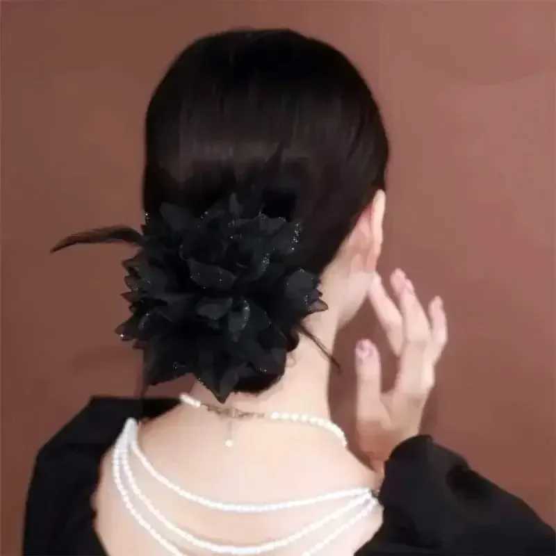 Large Hair Band High Elastic headband Flower Elegant golden Starry Sky Hair Volume Bubble Headband for women H260319