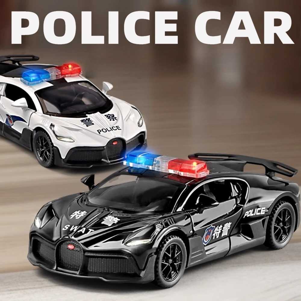 132 Lambor LP750 Divo Police Car Model Toy Alloy Diecast Simulation Doors Opened Sound Light sport cars Models for Boys Gifts Y260319