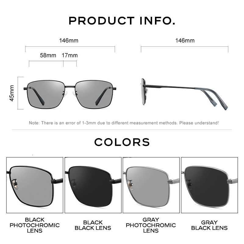 CAPONI Alloy Sunglasses For Men Polarized Photochromic Outdoor Driving Eyewear UV400 Anti-Glare Classic Mens Sun Glasses BS8086 H260319 - view 6