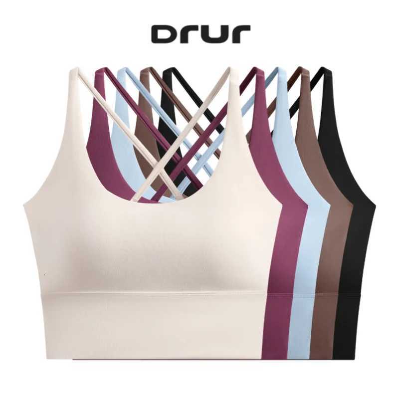 DRUR Women High Impact Sports Bra Summer Seamless Yoga Tank Top Shockproof Cross Back Workout Camisole Gym Clothes For Outdoor Z20260319