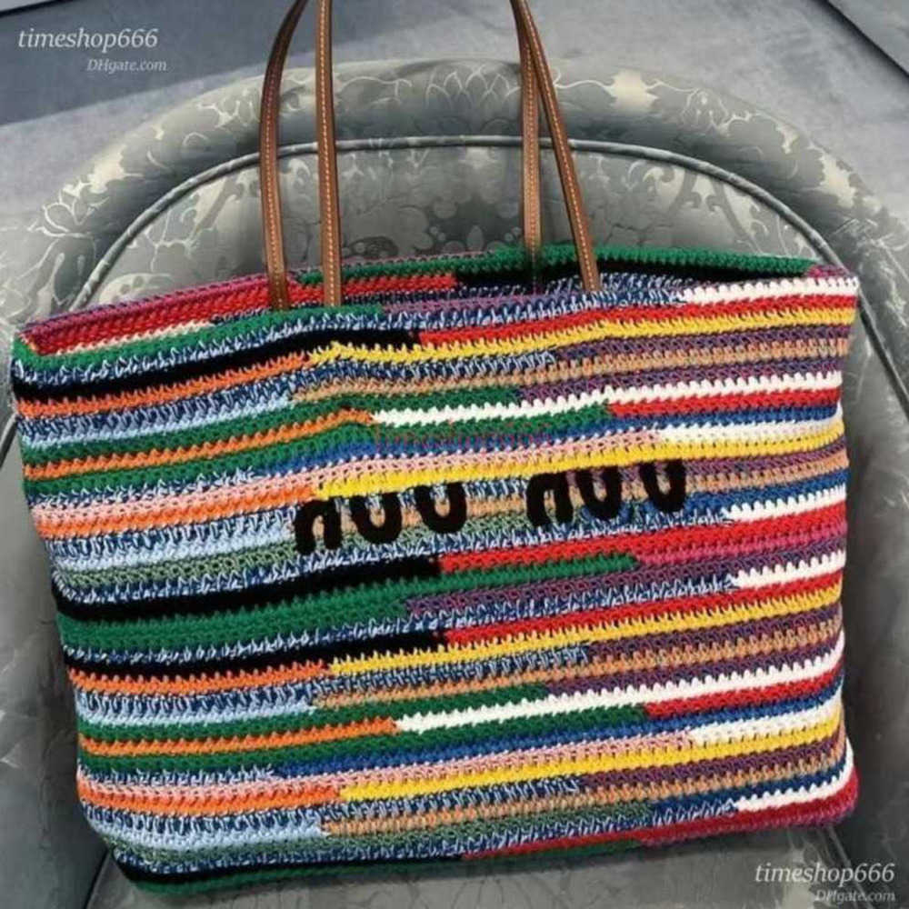 Rainbow Raffia Bag Lunch box Designer bag Crochet Tote Bag Crossbody Weave Hobo Beach Bag Summer School Handbags Travel Women Fashion Large Capacity Toilet Handbags