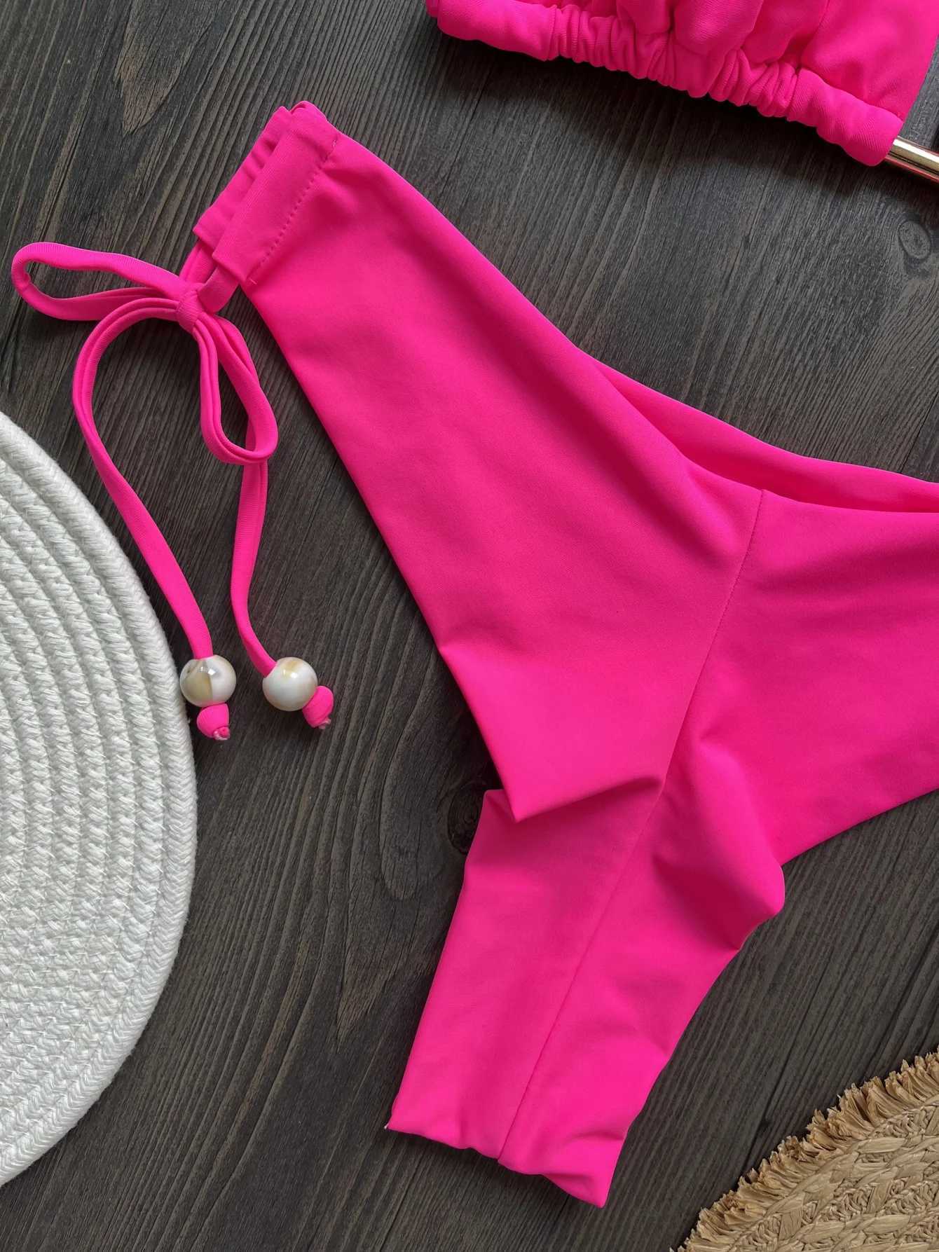 2025 New Sexy Triangle Bathing Suit for Women Brazilian Bikinis Halter Swimwear Push Up Swimsuit Metal Chain Beach Bikini SetT260318