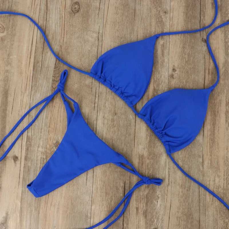 Summer Sexy Solid Bikini Sets Women Tie Side G-String Thong Swimsuit Female Bandage Bathing Suit Brazilian Swimwear BiquiniT260318