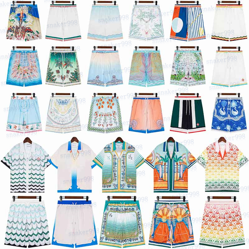 casblancas shorts men designer shorts hawaii beach sets mens short pants shirt for men retro shorts holiday travel tshirt multicolor sets clothing big size M-XXL