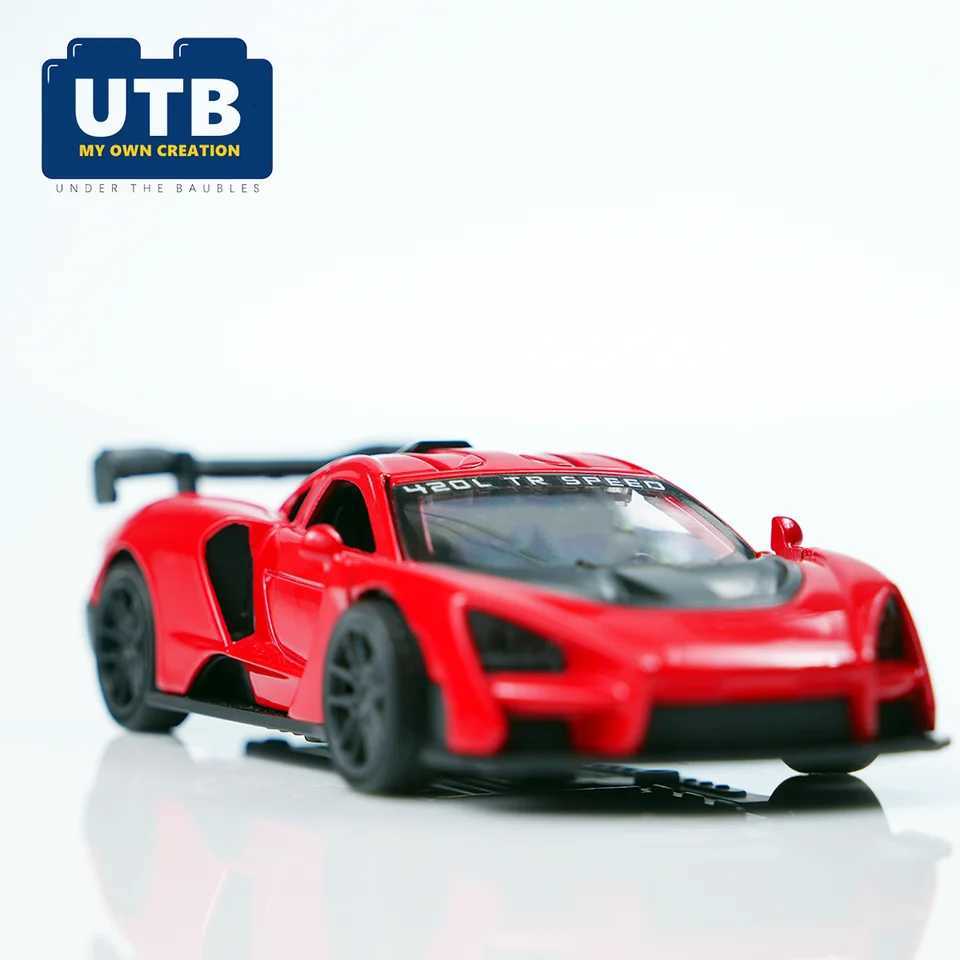 143 New Red Alloy Die-Cast Sports Pull-Back Racing Car Model Toy with Openable Doors Realistic Ornament Gift for Boys Birthday Christmas and Holidays 