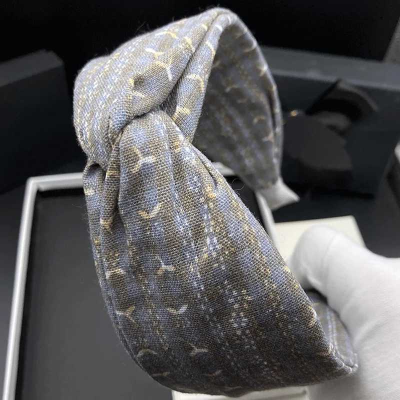 New temperament gray fabric hair clip womens simple adult shopping headband wide edge pressed hair face wash headband H260319