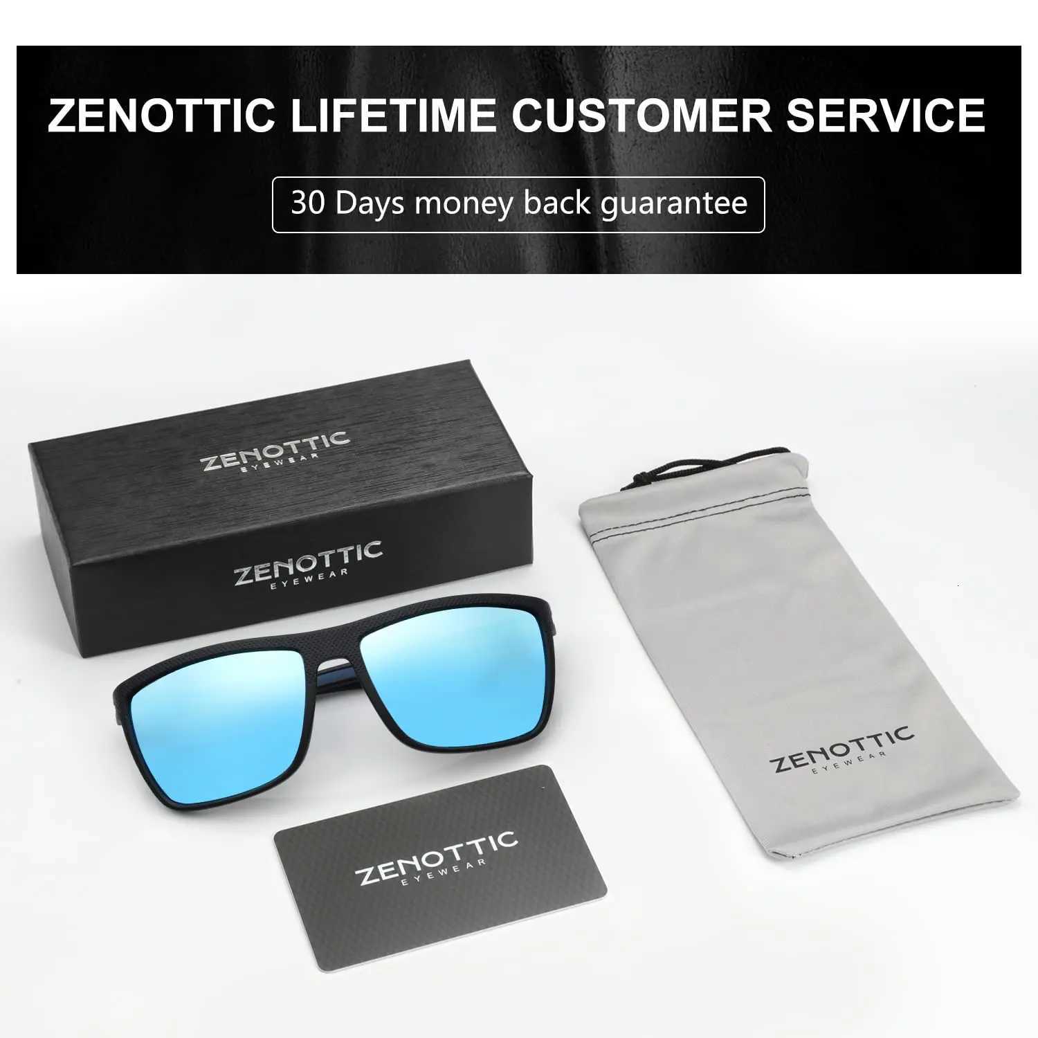 ZENOTTIC Polarized Sunglasses for Men Shades Lightweight TR90 Frame UV400 Protection Square Outdoor Trave Driving Sun Glasses H260319 - view 7