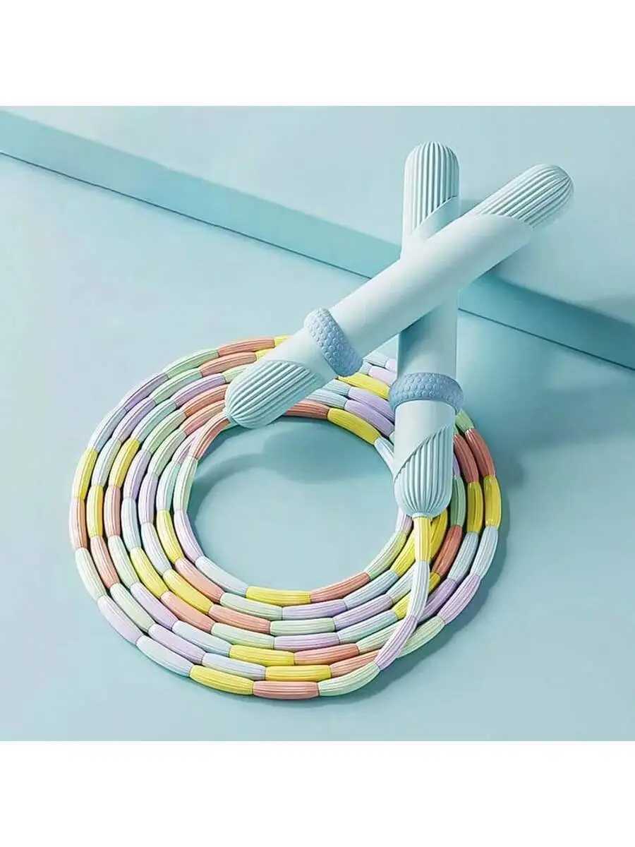 1pcs Bamboo Joint Skipping Rope Soft Bead Fitness Skipping Rope Adjustable Skipping Rope Suitable For Fitness Training M260319