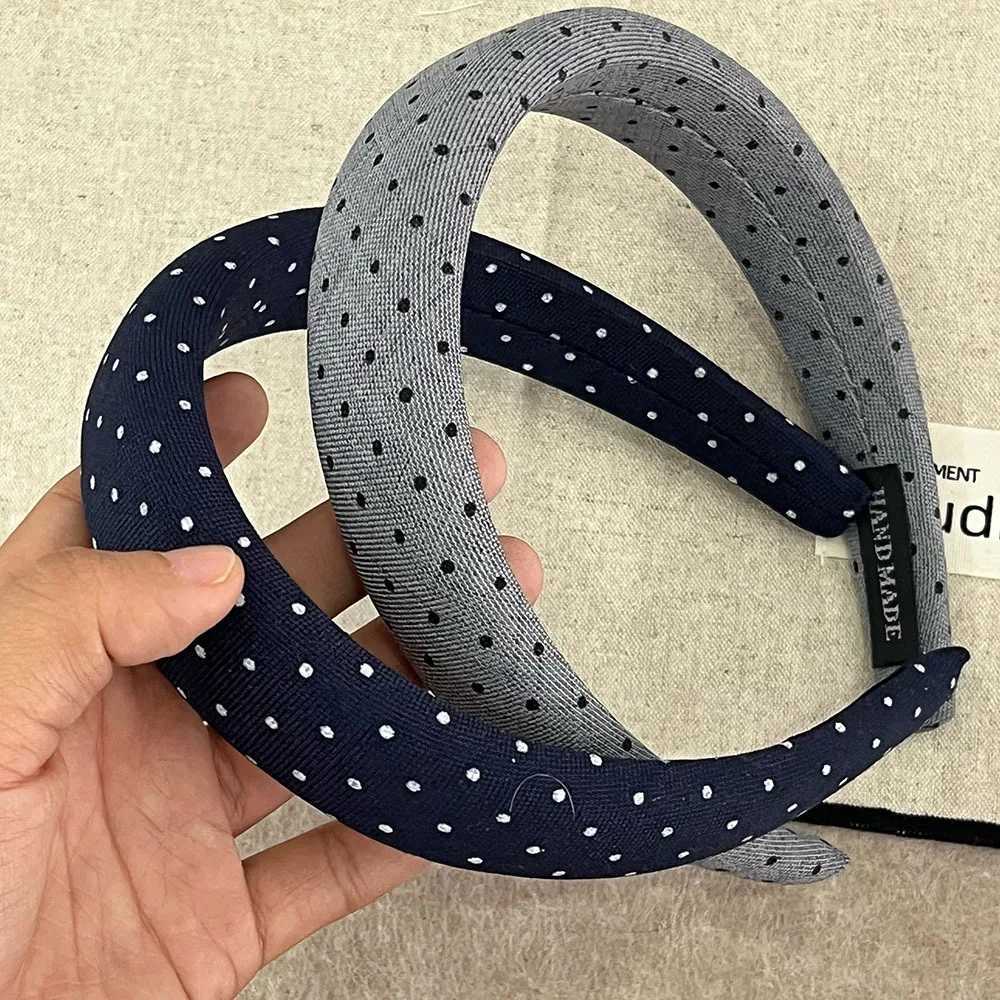 Korean Style Fashion Padded Hairband Simple Plaid Dot Headband Elegant Cotton and Linen Hair Hoop Quality Women Hair Accessories H260319