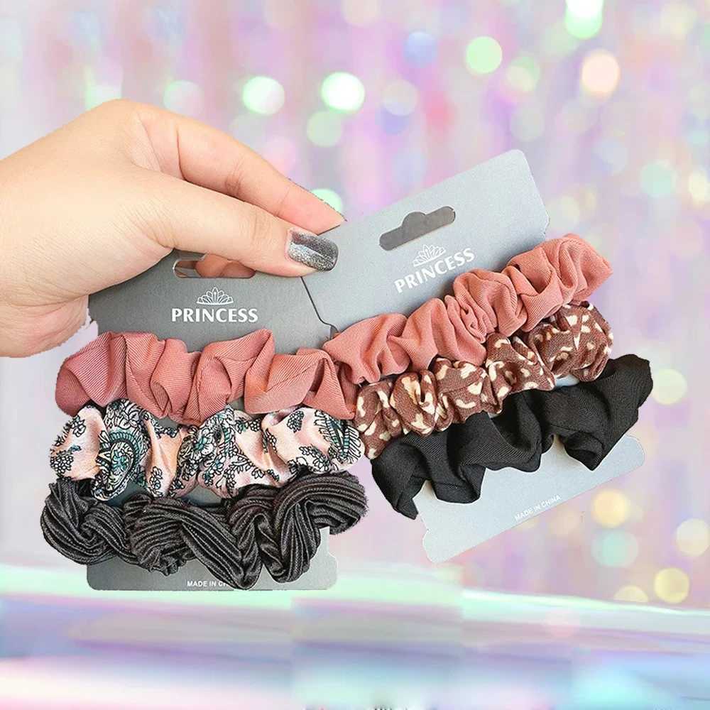 3Pcs Silk Satin Scrunchies Set Ponytail Holder Hair Ties Solid Color Floral Hair Rope Hair Bands Women Girls Hair Accessories H260319