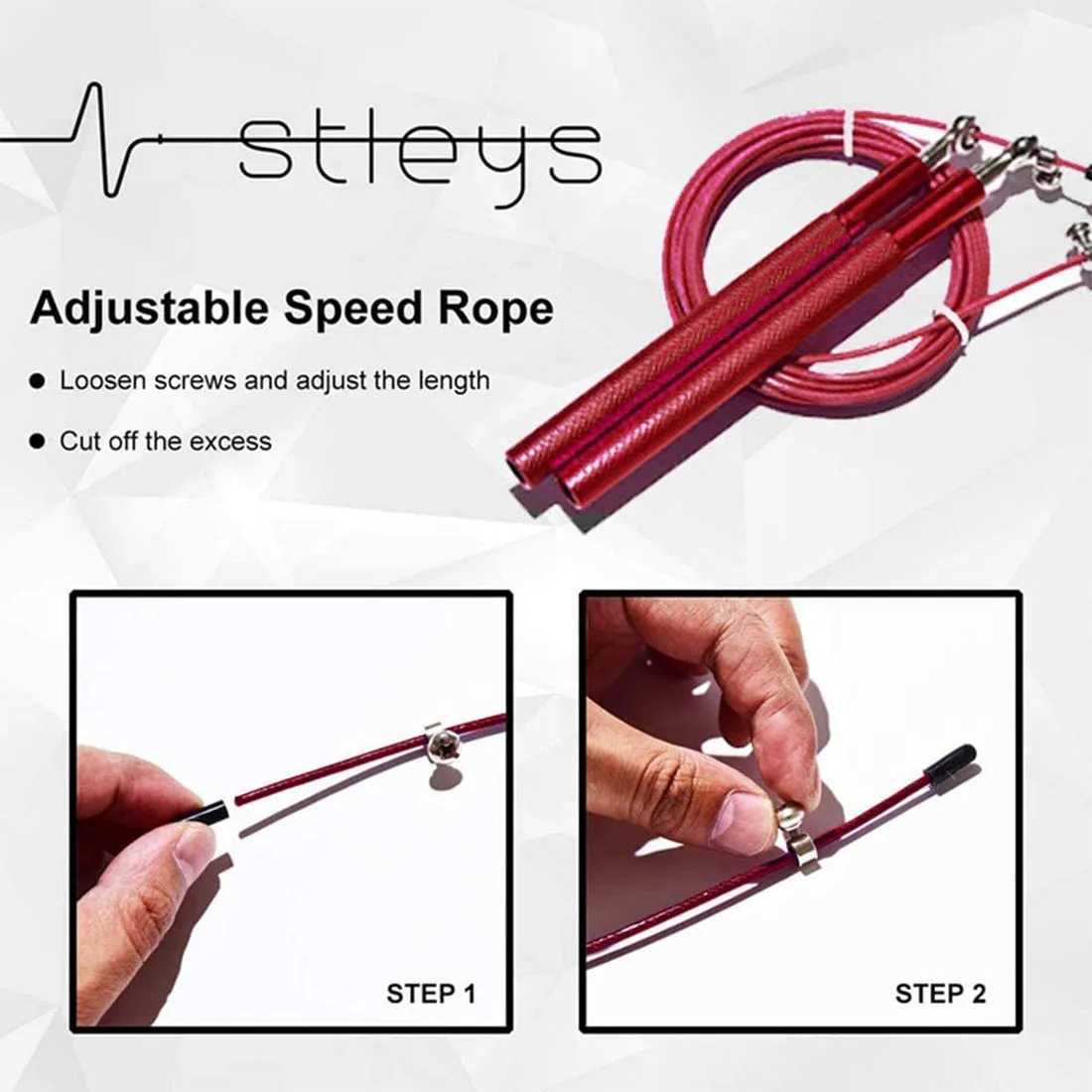 Speed Jump Rope Fitness Skipping Rope Steel Cordless Ball Bearing Workout for Boxing MMA Martial Arts Gym Equipment for Home M260319