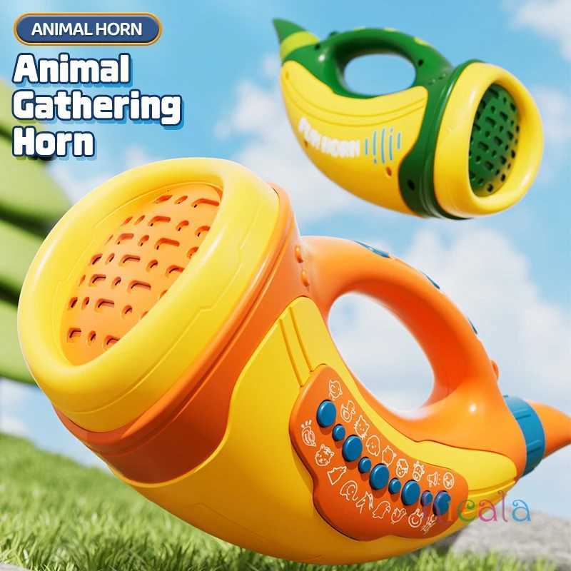 Kids Musical Blow Horn With 30 Realistic Animal Sounds Handheld Sound Amplifier Toy for Lung Capacity Fun Play Birthday Gift Y260319