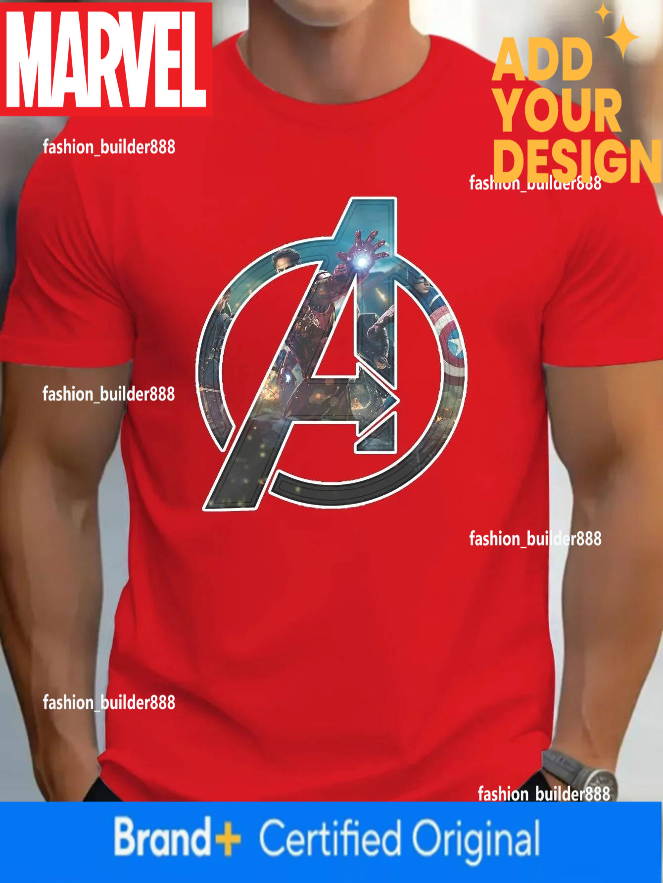 Marvel Tshirt Disney Graphic - Soft Cotton Blend Round Neck Short Sleeve Printed Letter Pattern Casual Summer Top for Men