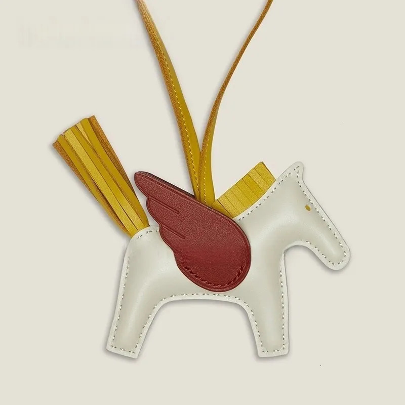 Handmade Little Pegasus Bag Charm High-end Sheepskin Hand-sewn Rodeo Pony Pendant Keychain Car Hanging Decoration