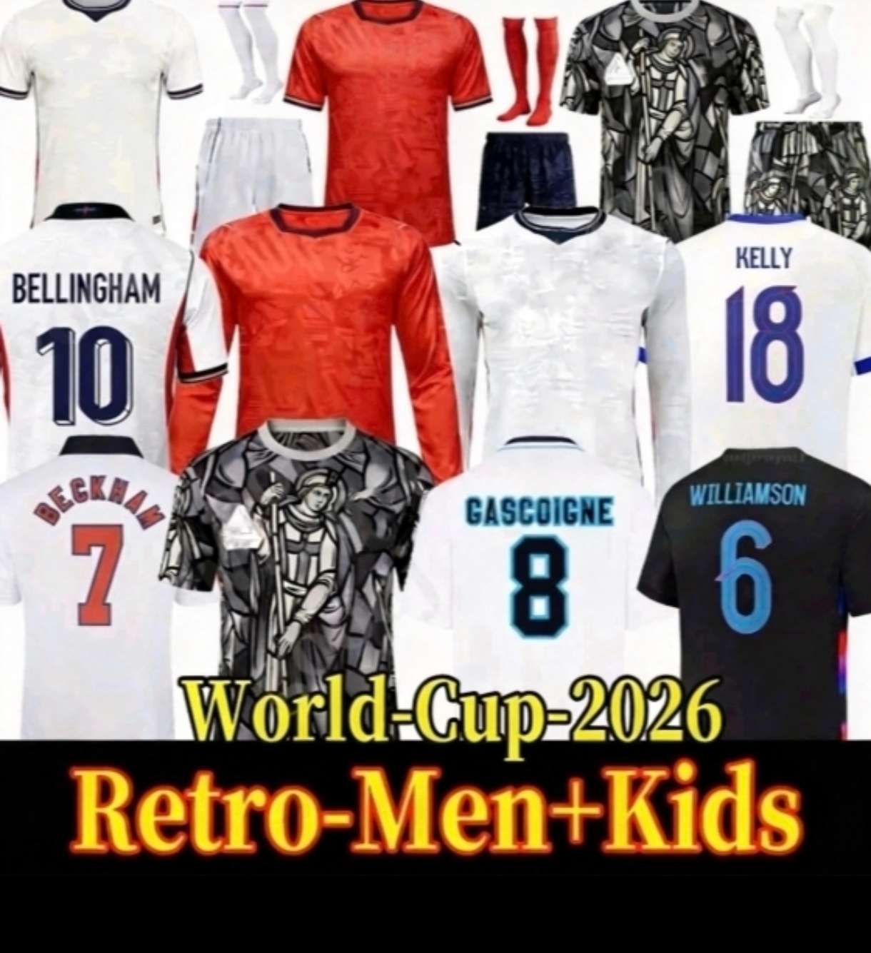 england jersey 26 27 World Cup 2026 Soccer Jerseys retro football tops shirt BELLINGHAM kits BECKHAM KANE