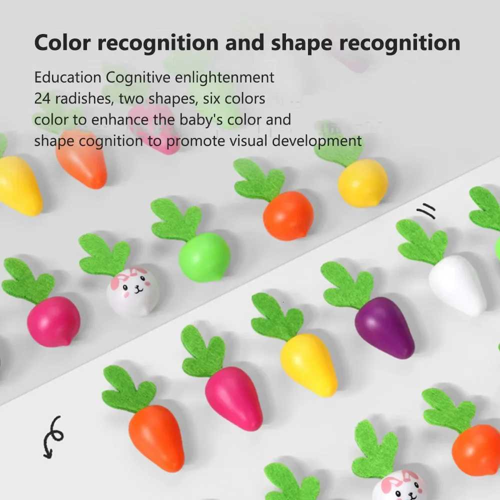 Baby Montessori Carrot Harvest Pull Radish Memory Sorting Board Games Fine Motor Skills Educational Sensory Toys Toddlers Gift Y260319