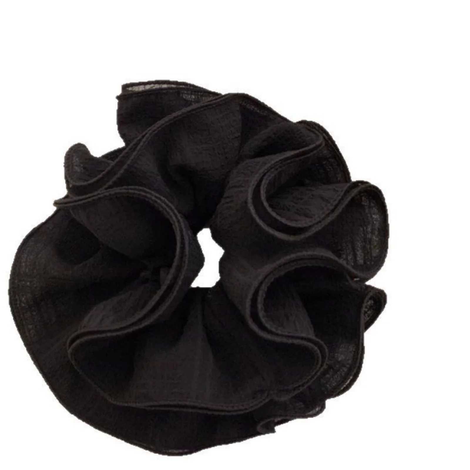 1PC Double-Layer Ruffled Bubble Flower Hair Scrunchie - High-End Korean-Style Hair Tie with Strong Elasticity H260319