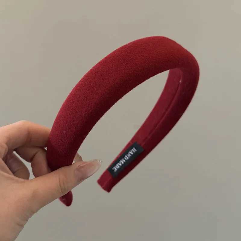 Retro red plaid headband wide brim New Year festival hair accessories no restraint H260319