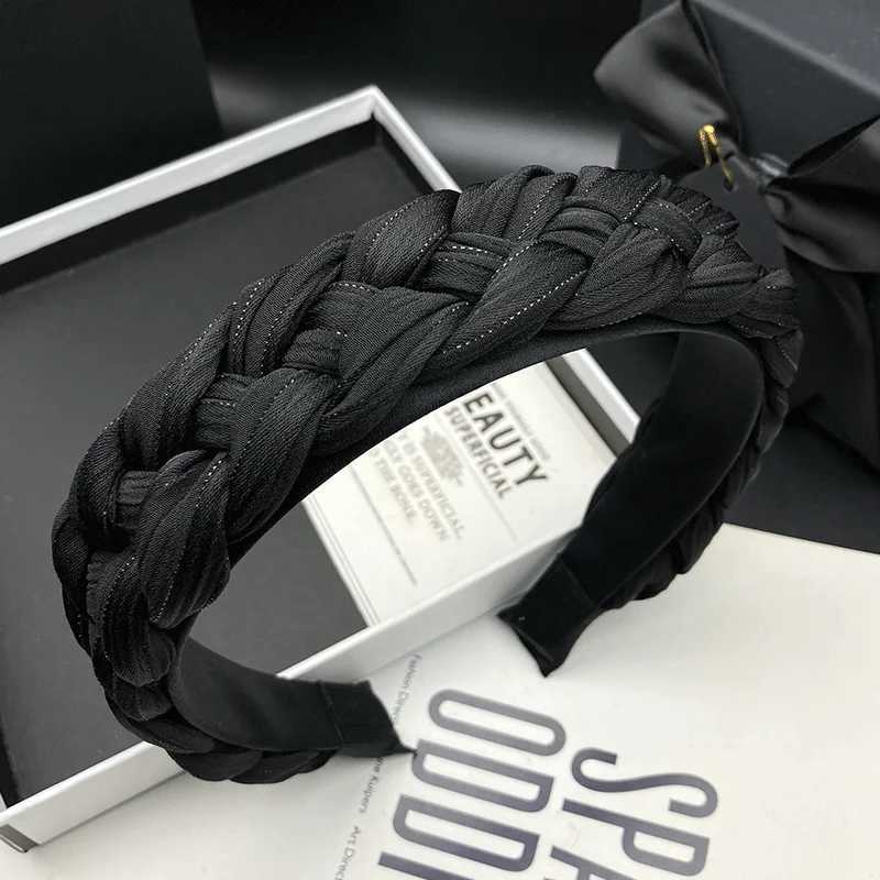 Retro black hairpin headband for women with adult temperament high cranial top hair cavity headpiece pressed hair headband H260319