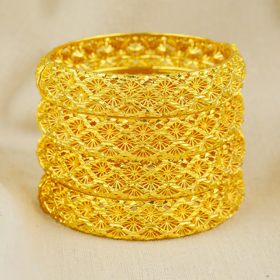 Dubai 24K Womens Bracelet Luxury Jewelry Designer Indian Bracelet Arab Wedding250807