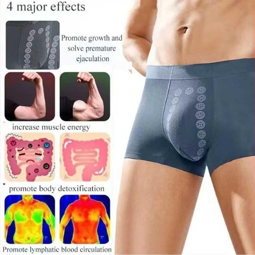 Breathable Magnetic Therapy Mens Underwear Polyester Fibre Mens Long-Lasting Underwear for Male Growth Tightening Delaying D2603191