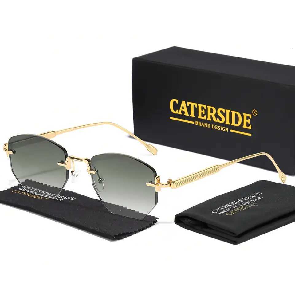 CATERSIDE Mens Fashion Retro Frameless Sunglasses Polygon Rimless Y2K Sun Glasses Women Travel Party Business Eyewear UV400 H260319 - view 4
