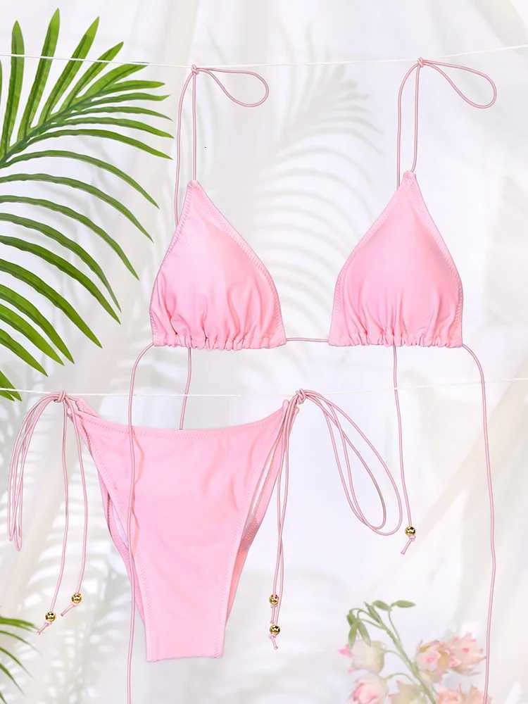 Miyouj 2025 Bikini String Swimsuit Sexy Female Bathsuit Women Swimwear High Cut Bathwear Bandage Biquini Leopard Two Pieces SuitT260318