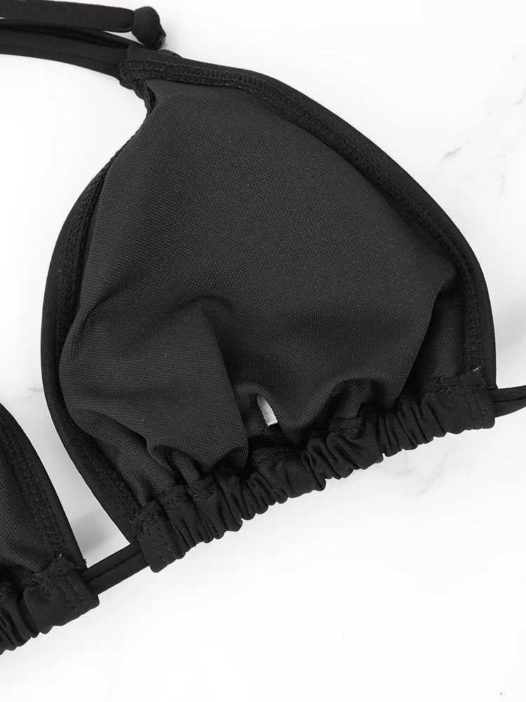 1Pc Womens Sexy Bikini Top Bra Swimsuit Summer Beach Style Solid Color Hanging Neck Bareback Strap Bikini Swimsuit Bra SwimsuitT260318