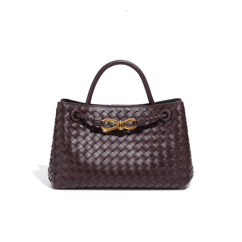Light Luxury High-Quality Horizontal Women's Fully Handwoven Handheld Tote Commuter Shoulder Crossbody Small Square Bag