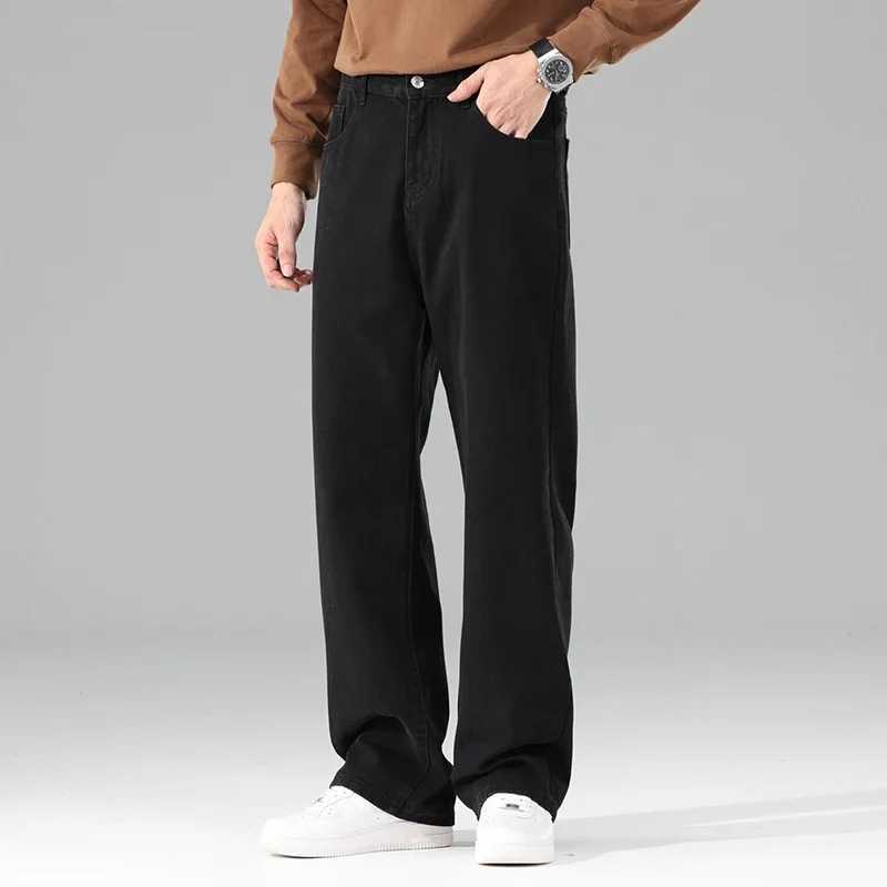Male Brand New Autumn Jeans Men Black Casual Baggy Trousers Classic Straight Comfortable Wide Denim Trousers Men Clothing M260319