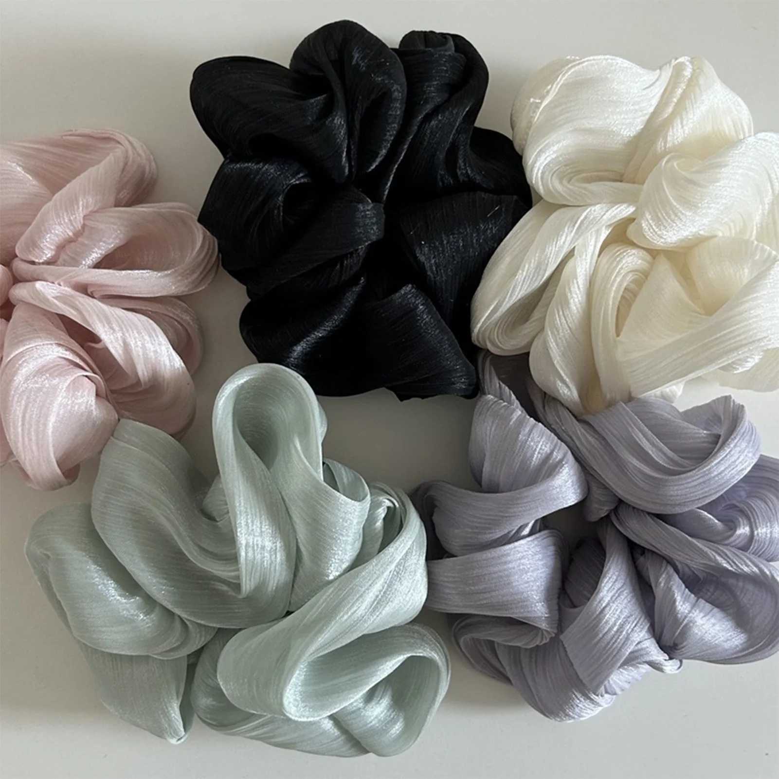 Pearl Sheen Hair Scrunchies for Women High Gloss Hair Bands Thick Elastic Ponytail Holders Elegant for Bridal Casual Occasions H260319